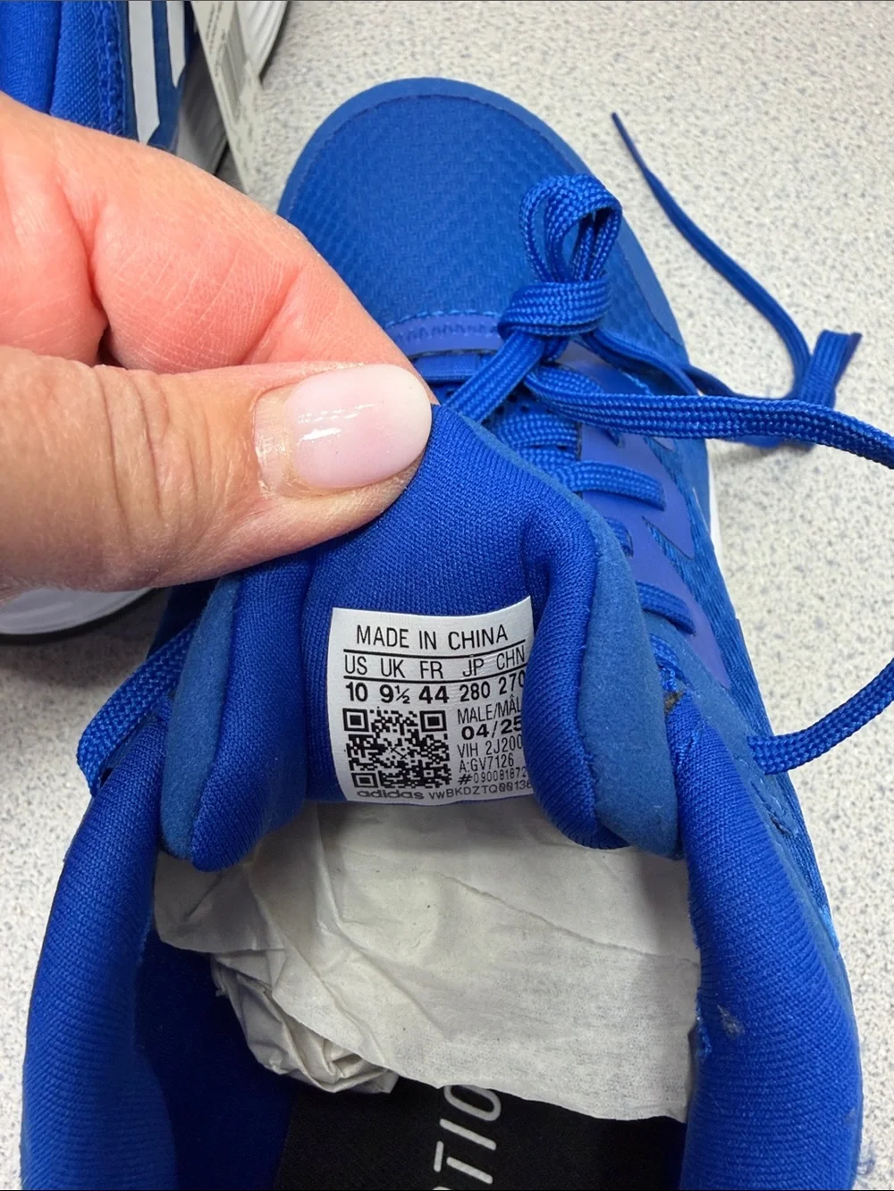 adidas Royal Blue Athletic Running Shoes with White Stripes